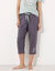 Pantacourt pyjama Beautiful uni imprimé placé (gris anthracite)