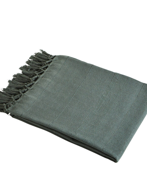 Nappe coton tissage artisanal (vert grisé)