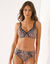 Geborduurde slip in katoen Olbia met bloemenprint - set van 2 (marine)