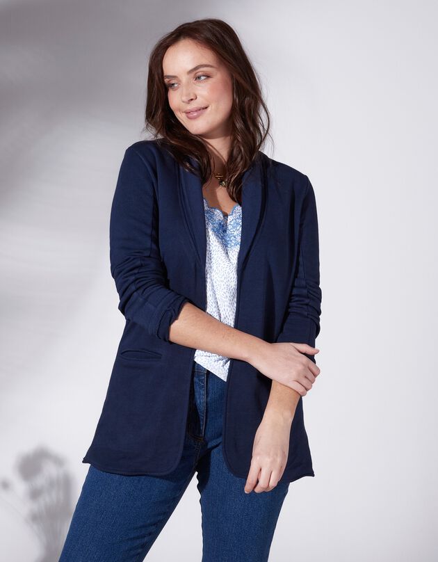 Veste fluide en maille molletonnée (marine)