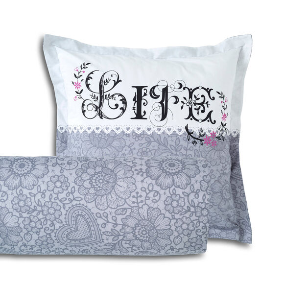 Linge de lit Clothilde - coton (gris)