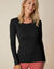 T-shirt manches longues, jersey en coton biologique(**) (noir)
