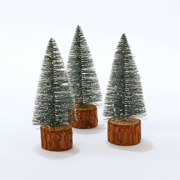 Sapin lumineux à LED - lot de 3  (vert)
