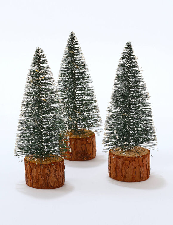 Lichtgevende kerstboom met leds - set van 3 (groen)