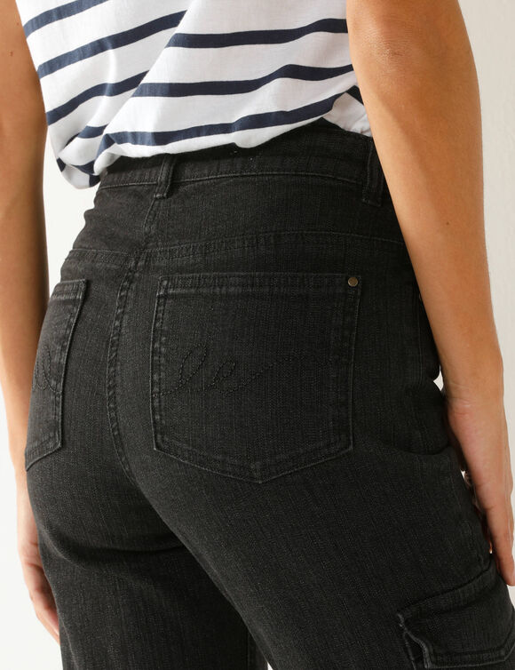 Jean droit cargo (noir)