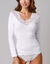 T-shirt met lange mouwen van katoen en kant - set van 2 (wit)