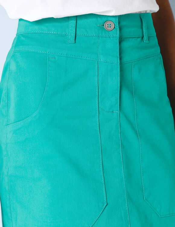 Jupe droite unie, twill (vert émeraude)