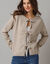 Vest met knooplintjes en lange mouwen, wolmix (beige)