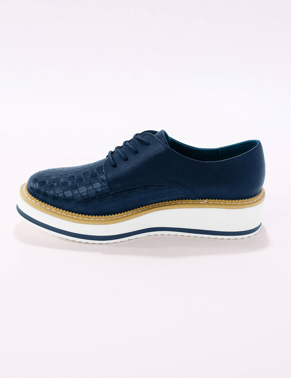 Derbies compensées effet tissé - marine (marine)