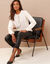 Pull ajouré col tunisien boutonné (écru)