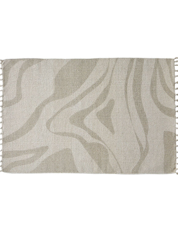 Tapis imprimé Evald pur coton (naturel)