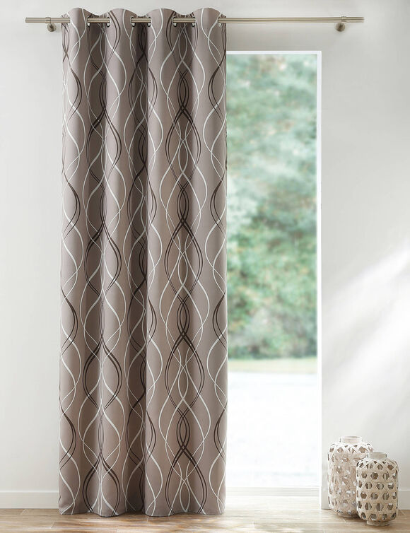Verduisterend gordijn met slangenprint (taupe)