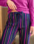 Estrella 3/4 broek met gestreepte print - katoen (marine)