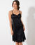 Fond de robe en satin antistatique  (noir)