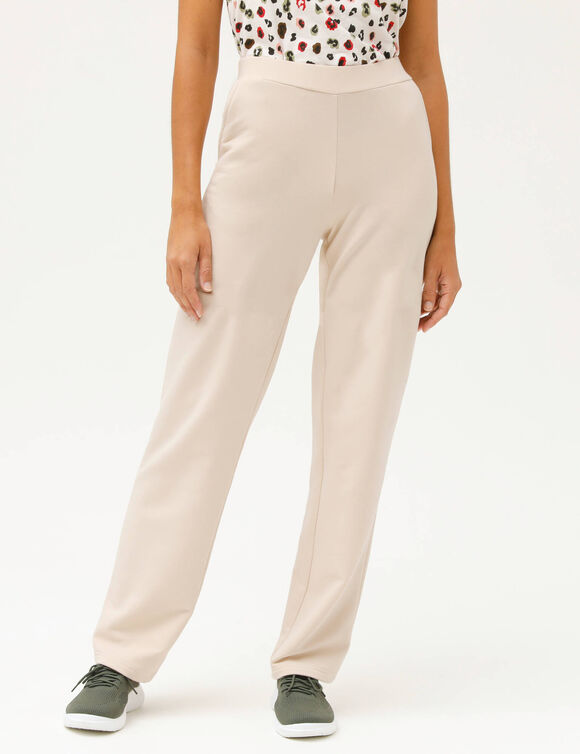 Pantalon coupe large molleton taille &eacute;lastiqu&eacute;e (sable)