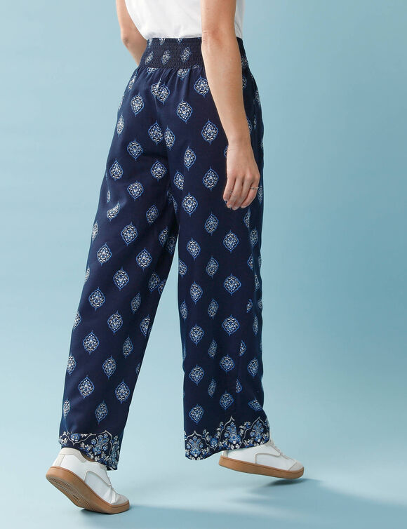 Pantalon imprim&eacute; Sp&eacute;cial Petite fluide (marine / bleu)