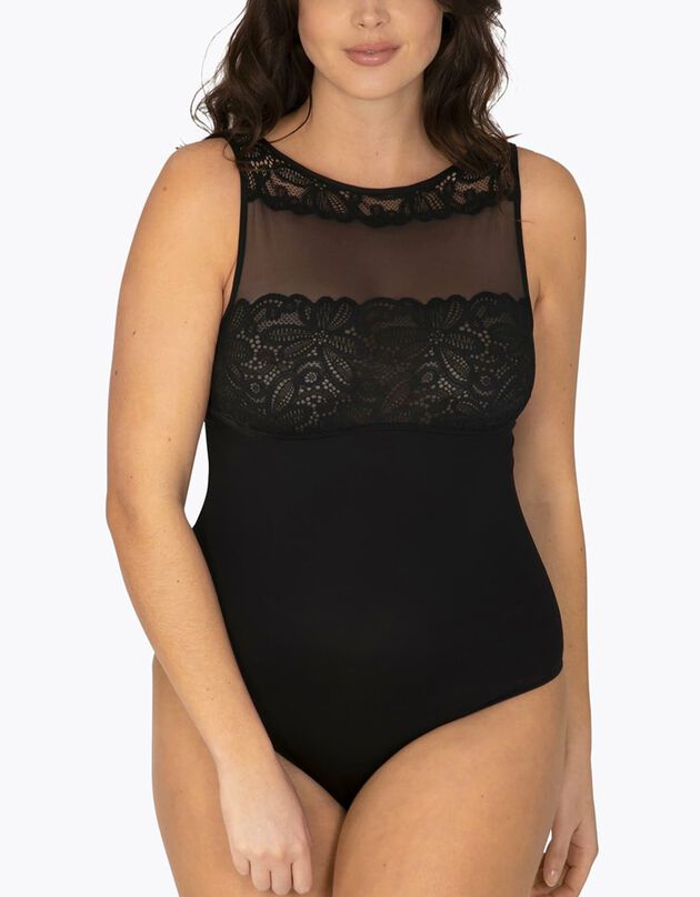 Body tulle et dentelle Envoûtante (noir)