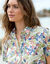Bloes met korte mouwen en bloemenprint (wit / groen)