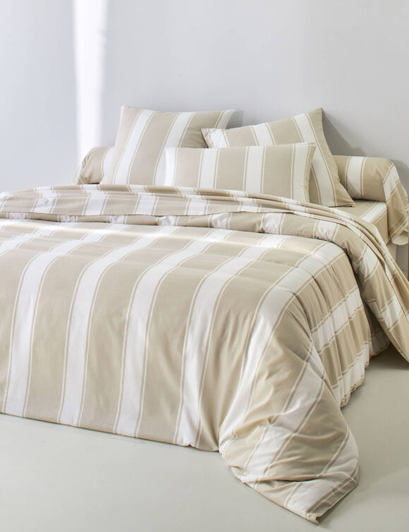 Linge de lit Transat en coton imprim&eacute;  (beige)