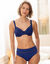 Soutien-gorge forme corbeille en microfibre et tulle plumetis Paia, avec armatures (bleu)