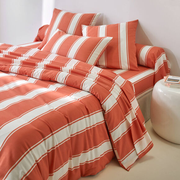 Linge de lit Transat en coton imprim&eacute; (potiron)