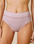 Paia microvezel en plumetis tule slip met hoge taille - set van 2 (grijsroze)
