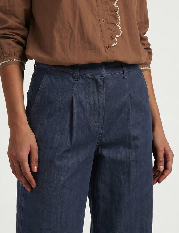 Jeans met tangen, wijde pasvorm (raw)