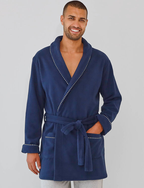 Robe de chambre courte maille polaire (marine)