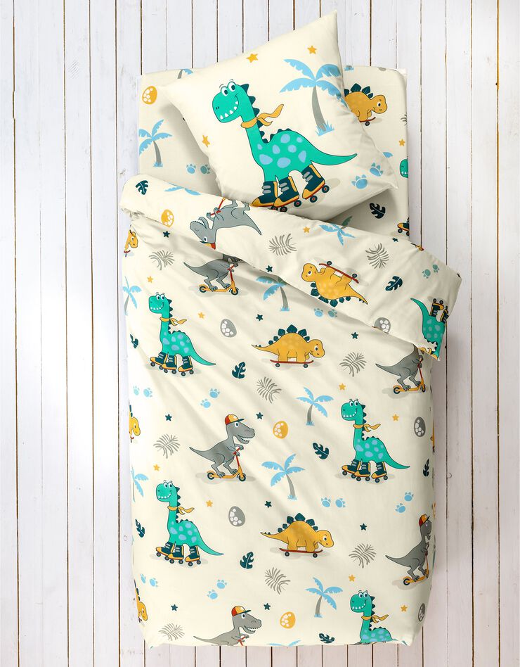 Linge de lit enfant à motifs skate Dinoroul 1 personne - coton, blanc Linge de lit enfant à motifs skate Dinoroul 1 personne - coton, blanc, hi-res image number 6