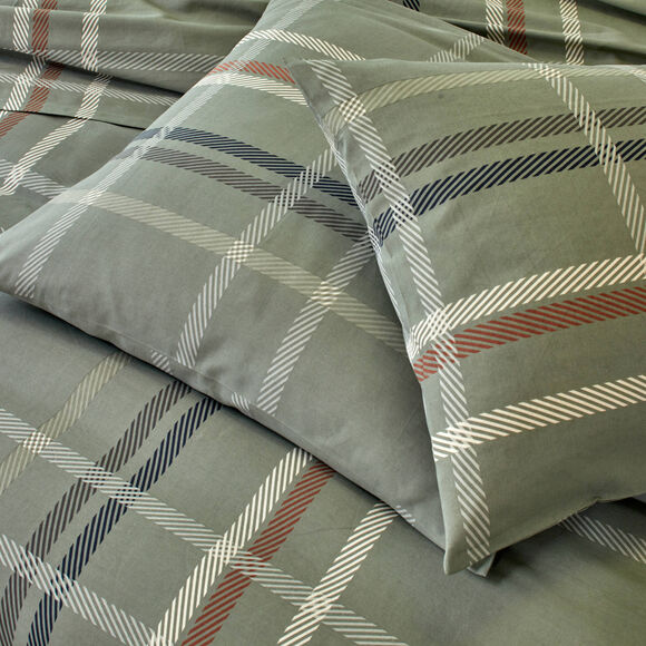 Linge de lit Karl imprimé écossais, en coton (groen)
