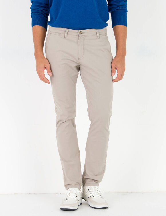 Chino broek in keperstof (beige)