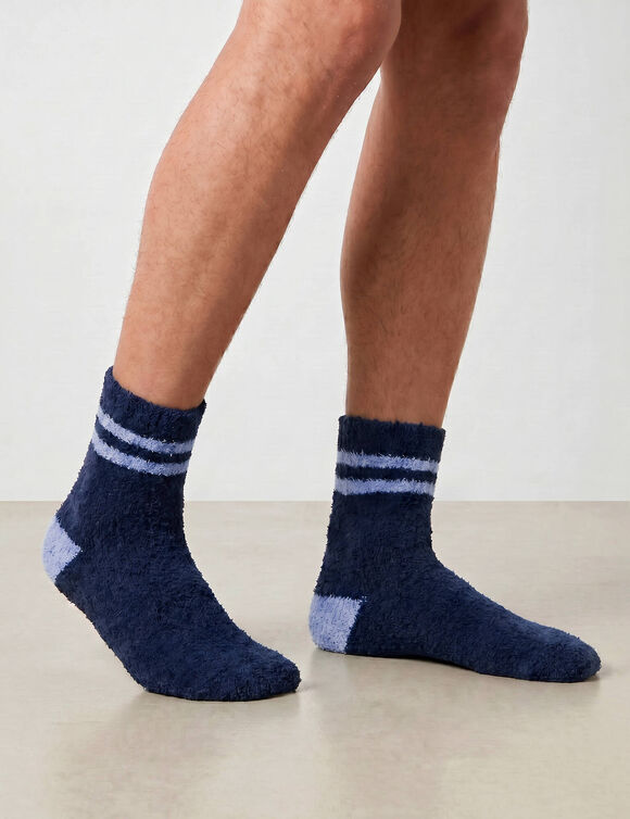 Lot de 2 paires de chaussettes en maille polaire (marine / bleu)