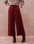 Pantalon taille haute, effet jupe-culotte (bordeaux)