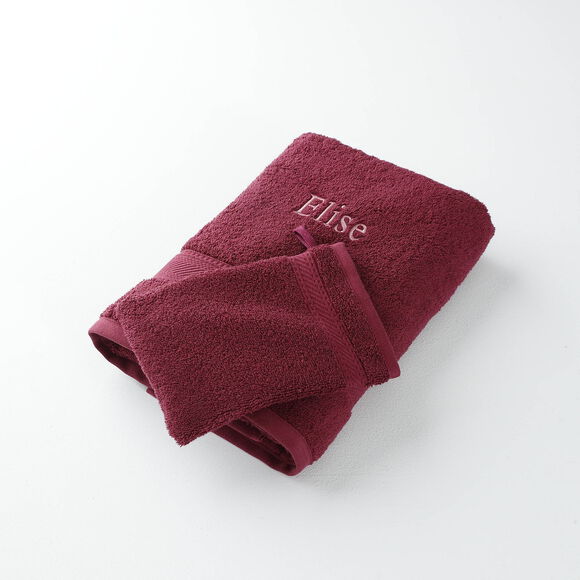 Collection serviettes de bain personnalis&eacute;es - confort moelleux 540 g/m&sup2; (lie de vin)