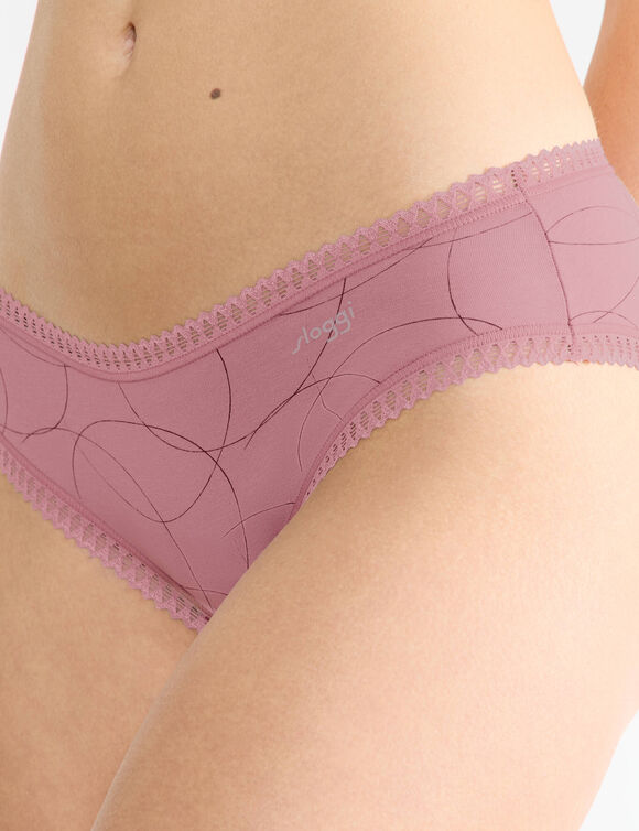 Culotte hipster stretch et dentelle "Go Crush" - Lot de 3 (rose)