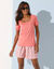 T-shirt col carré galon fantaisie (corail)