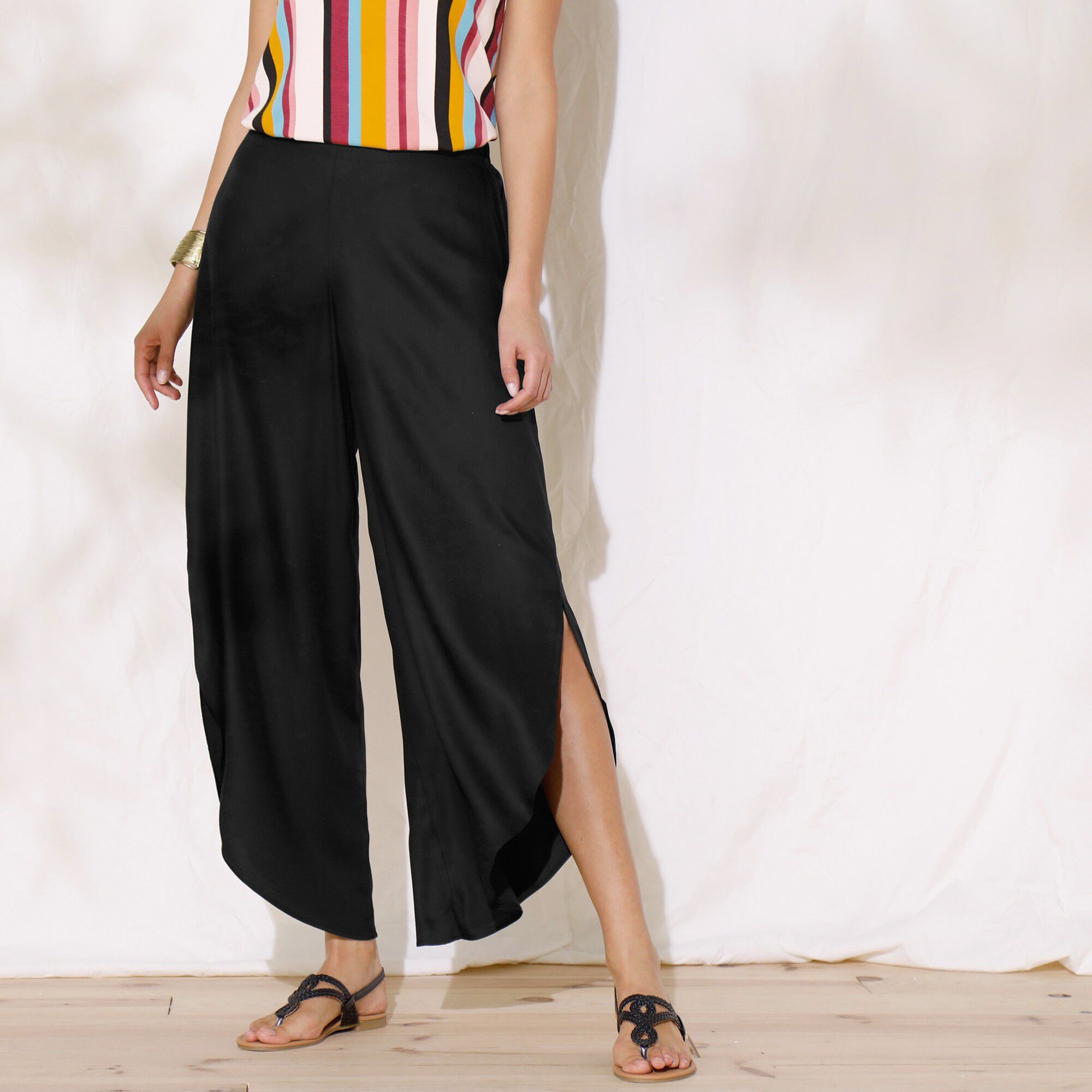 Pantalon large on sale fendu