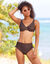 Effen zwemslip Solaro, met hoge taille (chocolade)