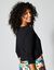 Bolero in soepel tricot met 3/4-mouwen (zwart)