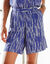 Short fluide imprimé (bleu dur / blanc)