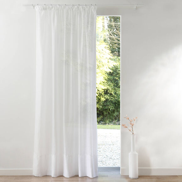 Panneau lin polyester base Cornely finition galon fronceur (blanc)