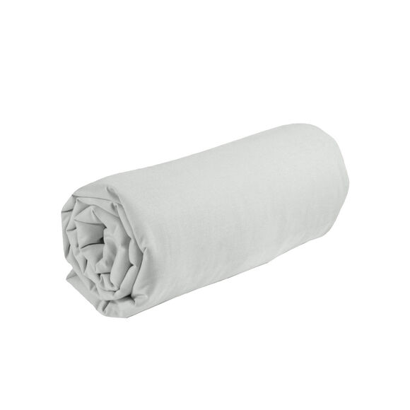 Drap-housse uni coton bonnet 32 cm (gris perle)