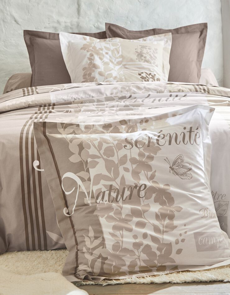 Bedlinnen Séverine in katoen met natuurprint (beige)