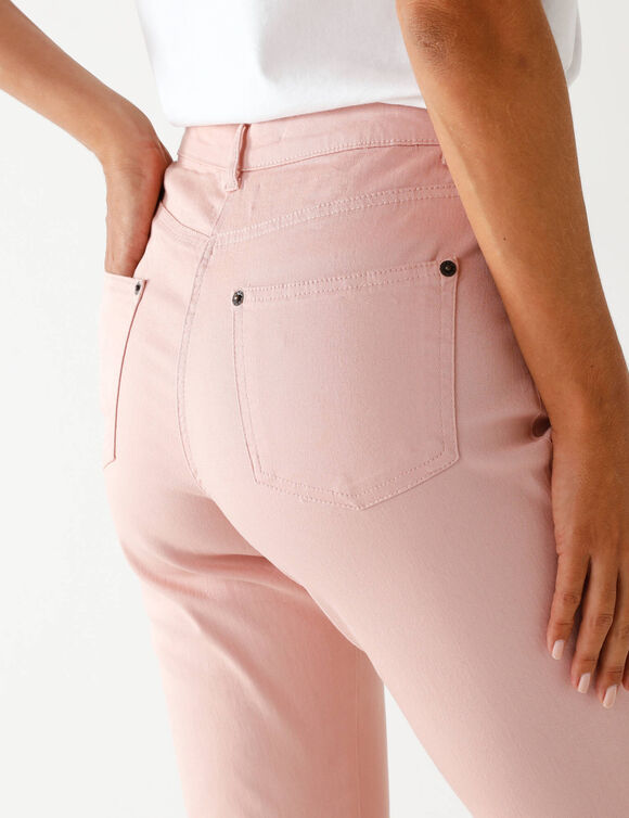 Pantalon fusel&eacute; couleur (rose poudr&eacute;)