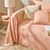 Plaid of sprei, effen katoen met artisanaal weefsel (roze)