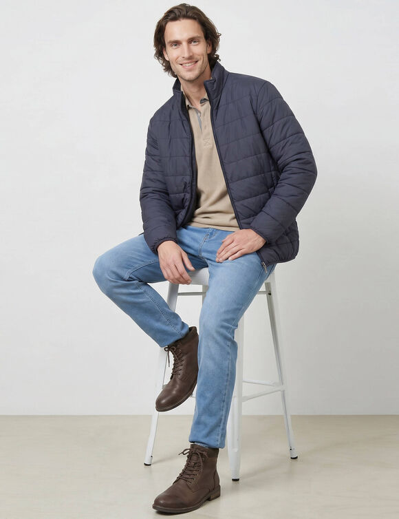 Blouson r&eacute;versible col montant zipp&eacute; (marine)