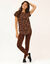 T-shirt manches courtes imprim&eacute; (chocolat / caramel)