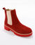 Chelsea boots in splitleer, dikke, geribbelde zool (bordeaux)