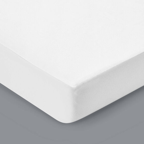 Protège-matelas molleton absorbant 200 g/m² housse 30 cm (blanc)