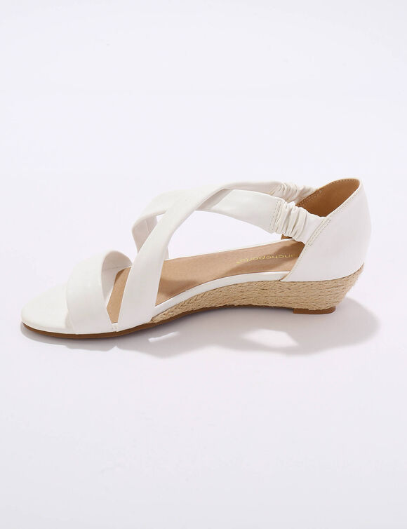 Synthetische sandalen met elastische hakken (wit)